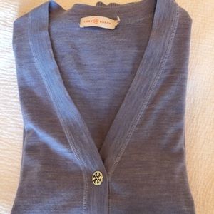Tory Burch merino wool cardigan in lavender size M